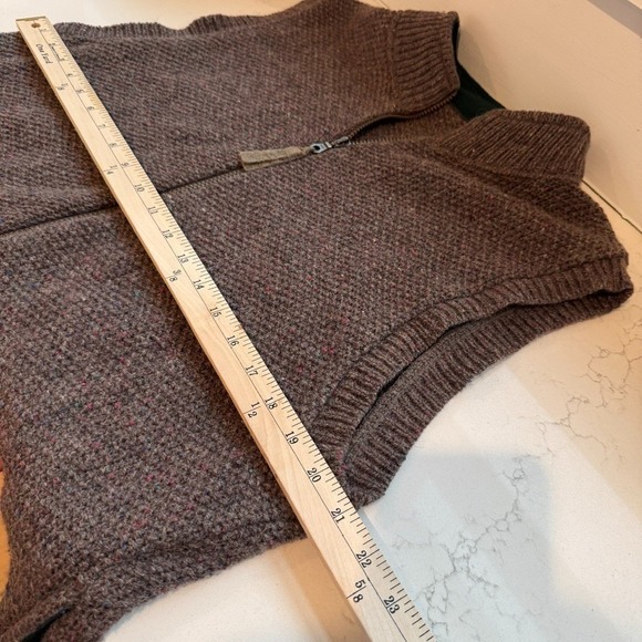 Orvis Wool Zip Sweater Vest Size L Grandpa Core Dark Academia Heritage Chunky - Picture 7 of 9
